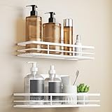 saffruff Duschablage Ohne Bohren 2 Stück Duschregal Weiß Duschkorb...