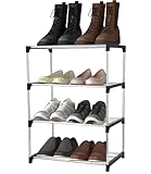 TIDEVAN Schuhregal Mit 4 Ebenen Stapelbar Klein für 8 Paare Schuhe -...