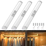 WOBANE Kleiderschrank Beleuchtung mit Bewegungsmelder,3 Lichtfarben...