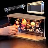 Acryl Vitrine Minifiguren-Vitrine mit LED-Beleuchtung und Regal,...
