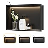Neohomee Wandnische Dusche Edelstahl mit LED-Licht, Eingebettete...