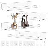 EclipseGuard 4er-Pack Klare Acryl-Regale, Acryl Wandregal Transparent,...