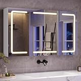 mojiasion Spiegelschrank Bad 100 cm breit mit LED-Beleuchtung,...