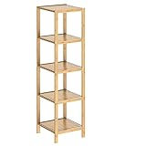 Casaria® Badezimmer Regal Bambus 5 Ablagen Belastbarkeit 40kg...
