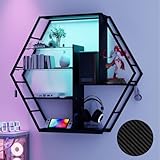 YU YUSING Schwebende Regale mit RGB 7 Farben, Wandregal Gaming...