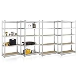 Juskys 4er-Set Lagerregal Basic 4X 180x90x40cm (HxBxT) - 3500 kg - 20...