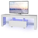 ML-Design TV Lowboard aus Holz mit LED-Beleuchtung und Glasregal für...