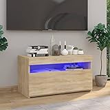 Festnight TV Schrank mit LED Beleuchtung Fernsehtisch Fernsehschrank...