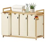 XMHome 198L Wäschekorb 4 fächer mit Einzelschicht-Regal – Robustes...