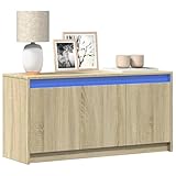 WEMYUFURN TV-Schrank mit LED-Beleuchtung Sonoma-Eiche tv Board...