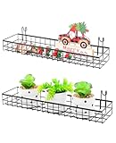 ANZOME 2 Stück Metall Wandkorb mit Haken, Schwarz Wandgitter für...