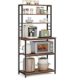 VASAGLE Küchenregal, Standregal, Mikrowellen-Regal, stehend, 6...