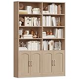 FirFurd Bücherregal Bücherschrank mit Türen Regal 12 Fächern...