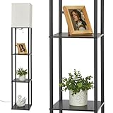 IPARTS EXPERT Stehlampe mit Regal aus Holz, Stehlampe Wohnzimmer mit...