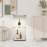 QMTXBYJ Vitrine mit LED-Beleuchtung in Weiß, 86x43x37cm, Modern...