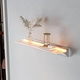 SONNI Wandregal mit Led Beleuchtung 50 cm, 8mm Gehärtetes Glas...