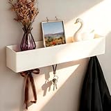 Wandgarderobe Weiß mit 5 Haken & Ablagefläche – 43,5 cm Flur...