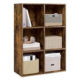 WOLTU Bücherregal mit 6 Fächern, Würfelregal Standregal, Regal für...