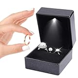 Ringbox mit Licht - LED beleuchtete Halskette und Ringanhänger Halter...