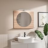 HAJDUK FURNITURE Badspiegel mit Beleuchtung und Ablage Eiche Sonoma...