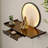 DECAKE Wandmontierter persönlicher Altartisch, Buddha-Ablage mit...