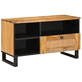 vidaXL TV-Schränk mit Regal Braun 80 x 33,5 x 46 cm Massivholz Mango,...