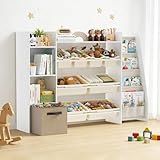 CUPCHID Kinderregal mit Boxen, Spielzeugregal Kinderzimmer mit 4...