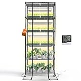 Bstrip - Pflanzenregal mit Wachstumslampen und Gewächshausabdeckung,...