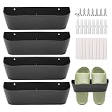 ZHIYUQL® 4 Stück Wand Schuhhalter Wandmontage Schuhregal Schwarz...