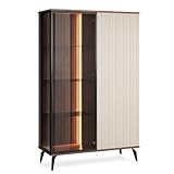 Komodee Stehende Vitrine Dawson - Nussbaum - Kaschmir - Verglast -...