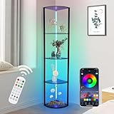 5 Stufige RGB Eckregal Stehend, LED Stehlampe Wohnzimmer 160cm,...