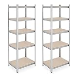 Relaxdays Schwerlastregal 2er Set, 500 kg, Stahl, Lagerregal, Keller,...
