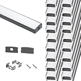 StarlandLed Schwarze Aluminiumkanäle 20 Stück 20x1M für...