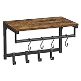 VASAGLE Wandgarderobe, Möbel für Eingangsbereich, Garderobe, mit 8...