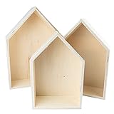 Ideen mit Herz Holzrahmen-Set Haus | 3 Stück | Holzbox in Hausform |...