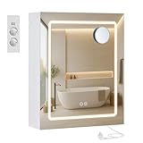 VASAGLE Kailyn Kollektion - Spiegelschrank mit Beleuchtung,...