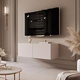 IDOHOME 100 cm TV Lowboard Kaschmir 100cm mit 2 Praktischen Großen...