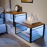 Nachttisch Hängend 2er Set mit RGB LED-Beleuchtung,Nachtkästchen...