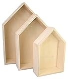 KREUL 45155 - Holzboxen 3er Set in Hausform, je 1 Stück ca. 20,3 x...