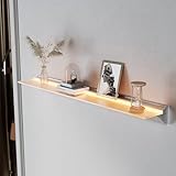 SONNI Wandregal mit Led Beleuchtung 80 cm, 8mm Gehärtetes Glas...