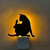 Rpporm LED Katze Dekoration Kontrolllampe Lampe 3D Katze Lampe Wand...