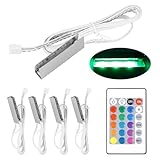 Vitrinenbeleuchtung 4er Set, LED Glasbodenbeleuchtung inkl. 12V...