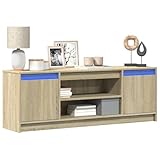 ZQQLVOO TV-Schrank mit LED-Beleuchtung Sonoma-Eiche Wohnzimmertisch TV...