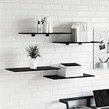 QJBSAVVA Bücherregal klein 60x30x1,5 cm Schwarz aus robustem...