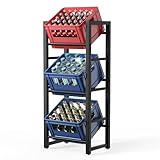 jockcaras Getränkekistenregal für 3 Getränkekisten - Schwarz Metall...