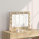 ZQQLVOO LED Kosmetikspiegel mit Beleuchtung und Regal in Sonoma Eiche...