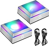 EEEKit 2 Stück LED Lichtsockel, Farbwechselnde 6-Farben Quadrat Basis...