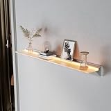SONNI Wandregal mit Led Beleuchtung 80 cm, 8mm Gehärtetes Glas...