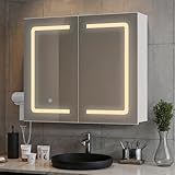 Blishom Spiegelschrank Bad mit Beleuchtung, Badezimmerschrank mit...