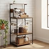 FurnitureR Küchenregal Mikrowellenregal Bäcker Regal aus Holz und...